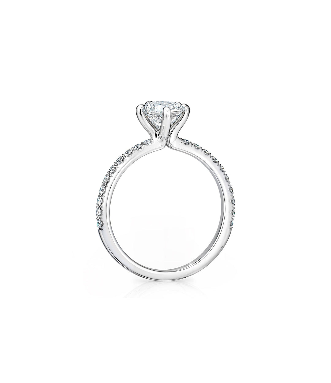 19kt White Gold Cushion Cut Diamond Ring