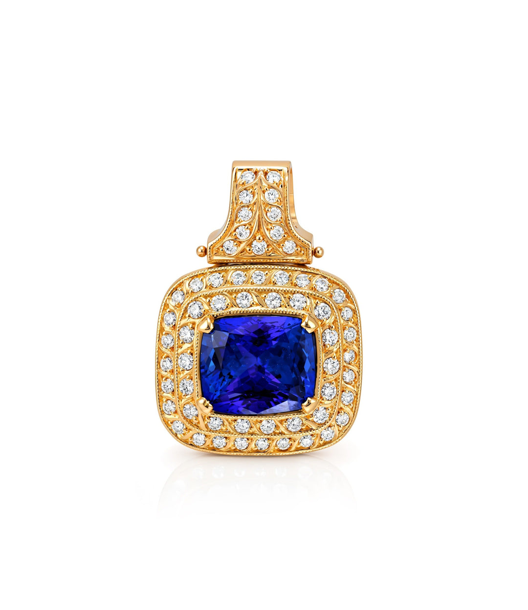 22kt Estate Tanzanite Diamond Pendant