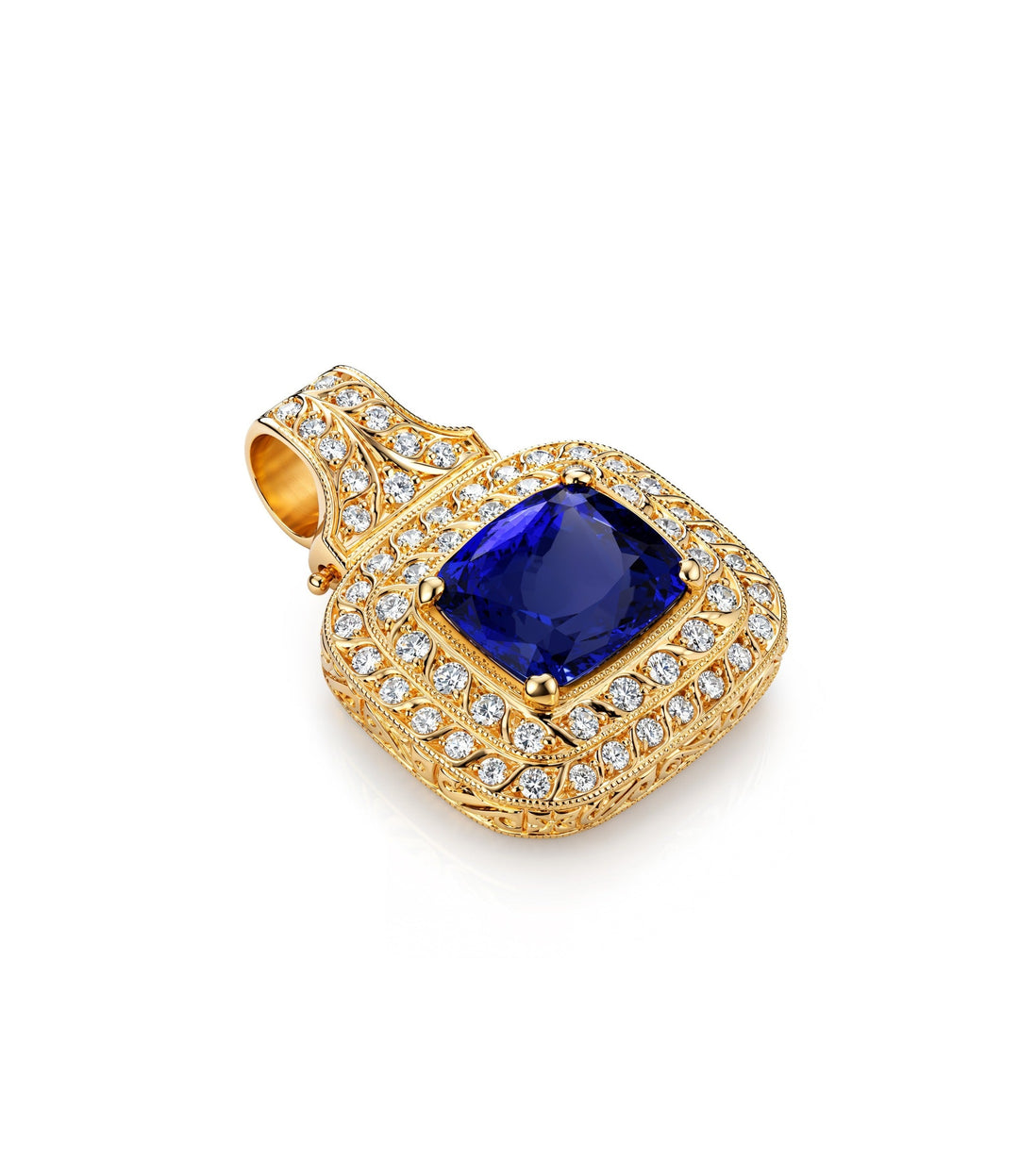 22kt Estate Tanzanite Diamond Pendant