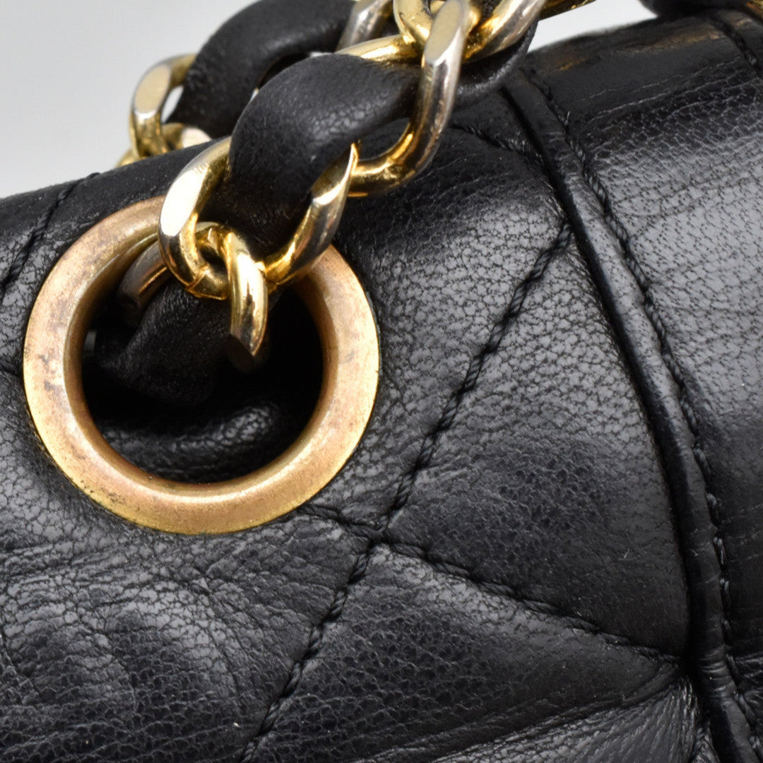 Vintage Chanel Double Flap With Two Tone Logo