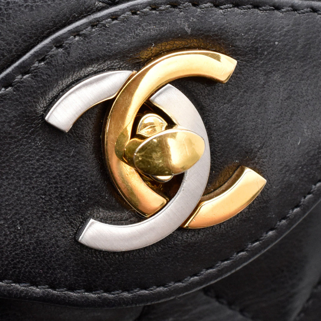Vintage Chanel Double Flap With Two Tone Logo