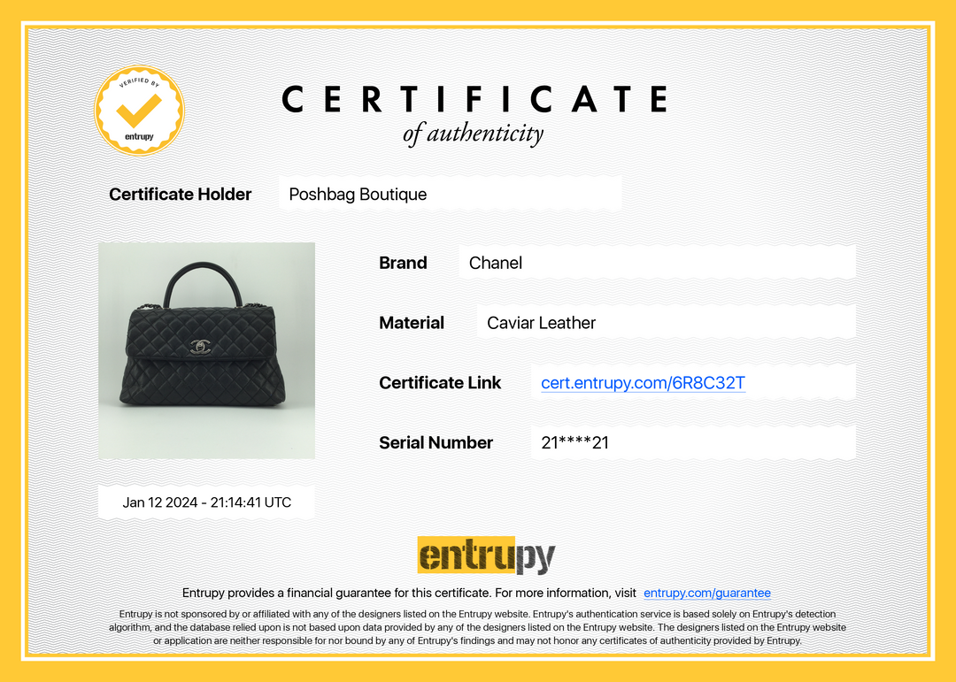 Coco Top Handle Large Caviar Leather Bag
