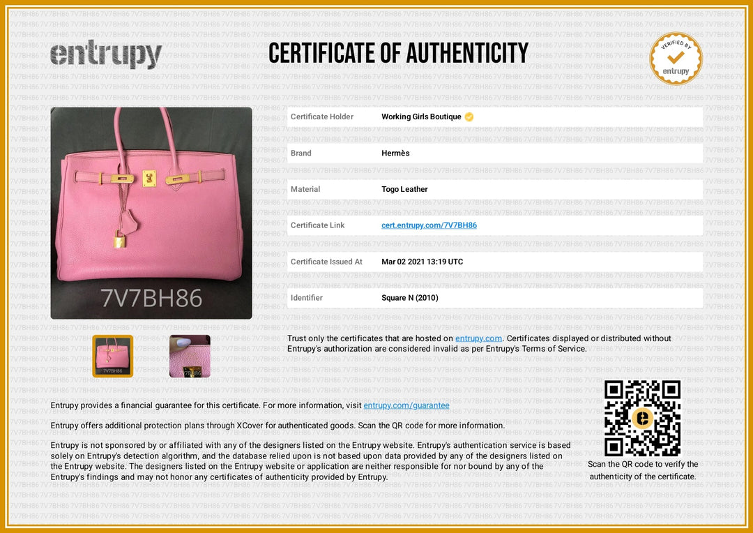 Birkin 35 Togo Leather Bubblegum Pink Bag With Gold Hardware