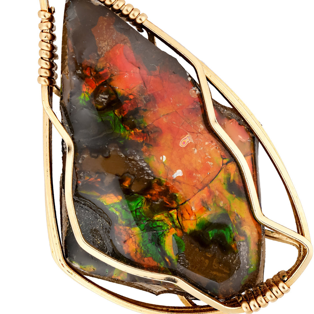 10kt Estate Ammolite Pendant