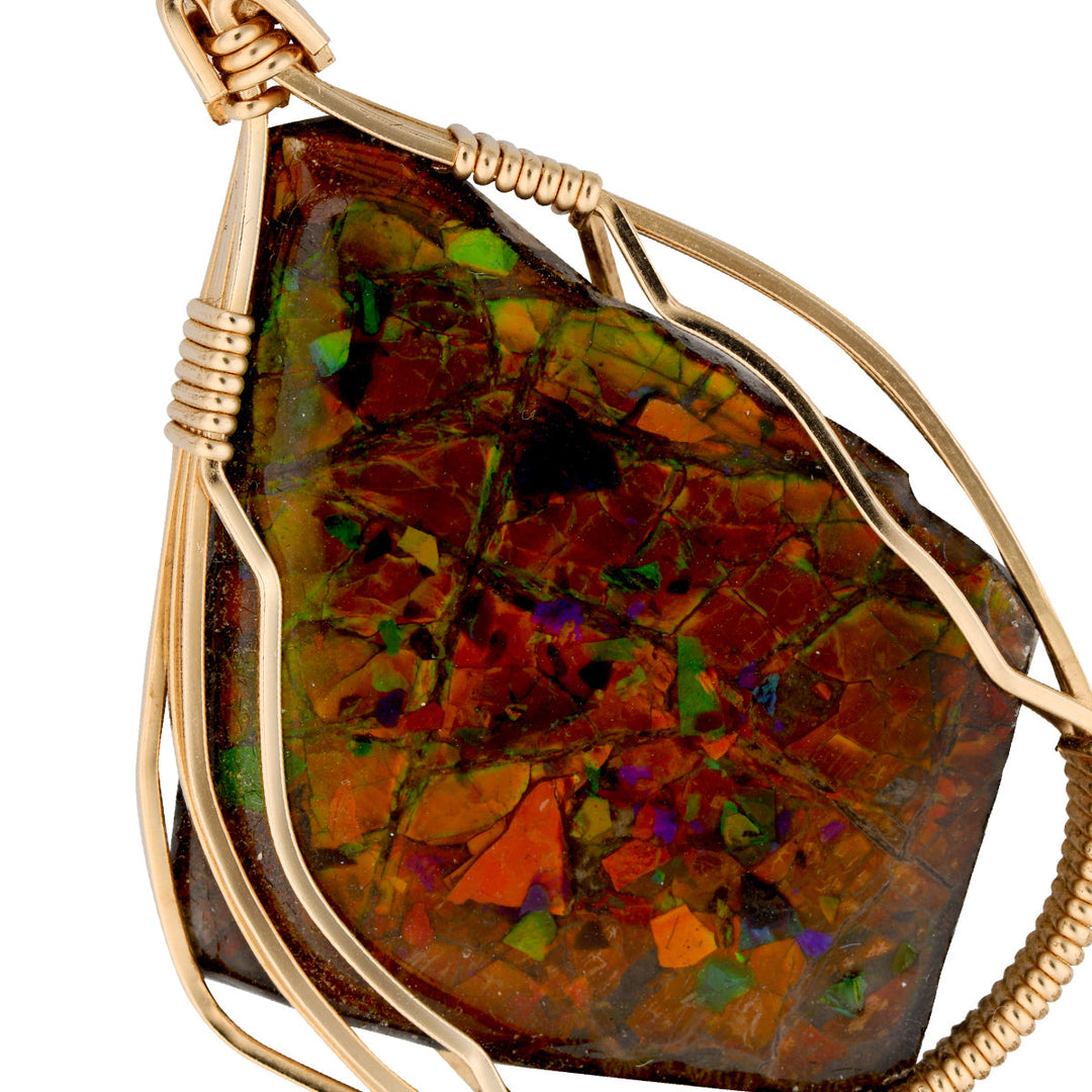 10kt Yellow Gold Estate Ammolite Pendant