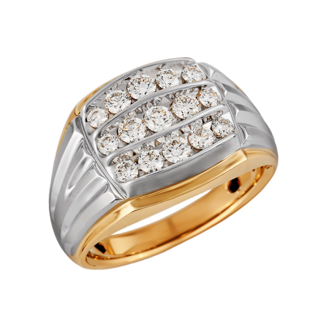 10kt Yellow and White Gold Estate Gentleman's Diamond Ring