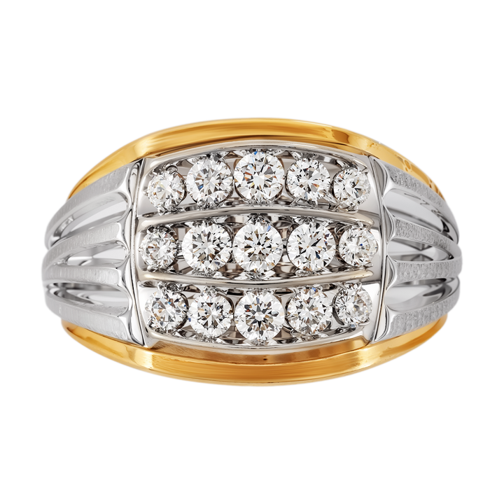 10kt Yellow and White Gold Estate Gentleman's Diamond Ring