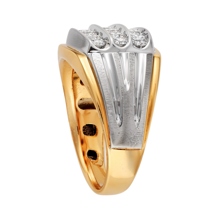10kt Yellow and White Gold Estate Gentleman's Diamond Ring
