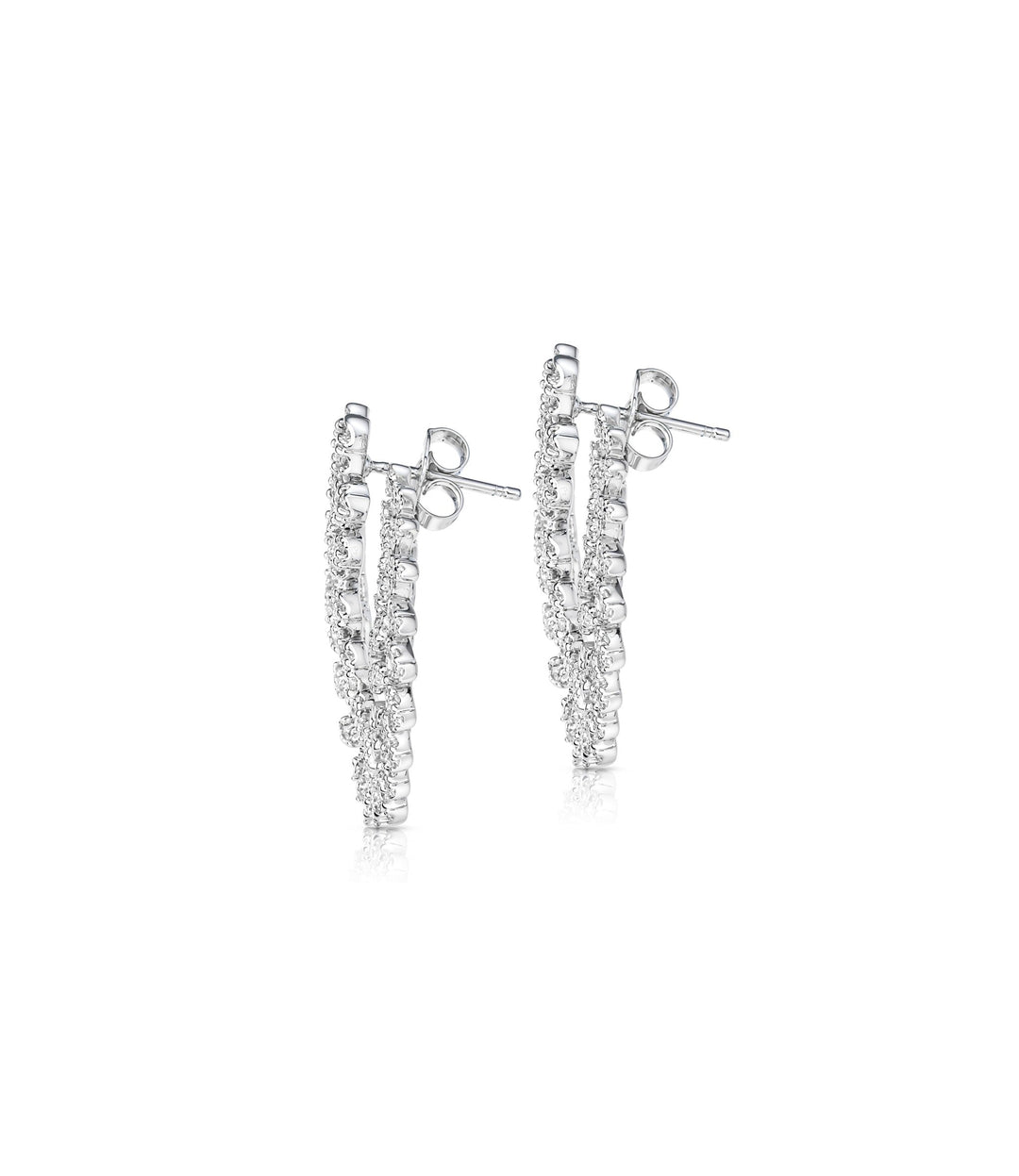 10kt White Gold Diamond Wreath Earrings