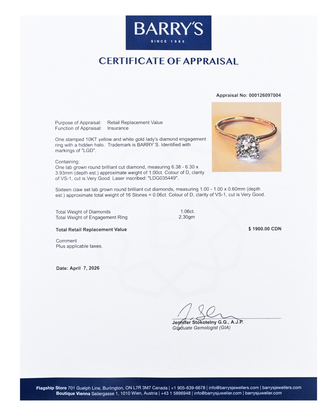 10kt Lab Grown Diamond Ring