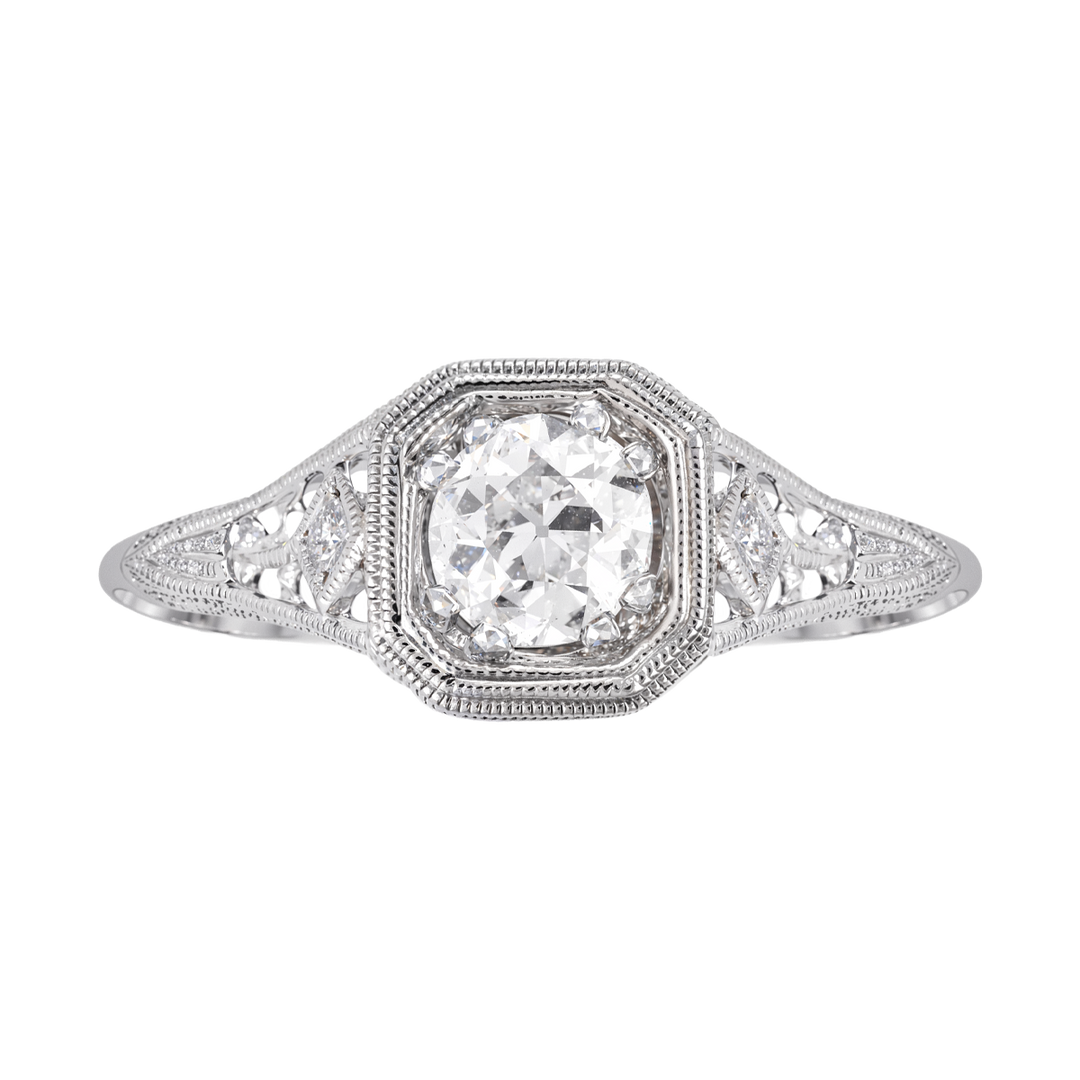14kt White Gold Estate Art Deco Ring