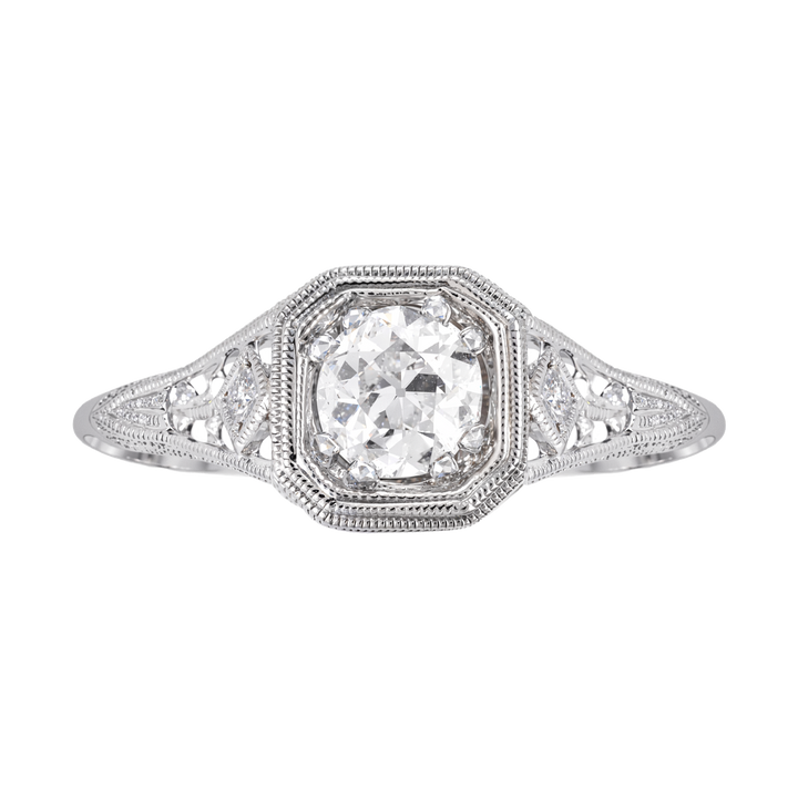 14kt White Gold Estate Art Deco Ring