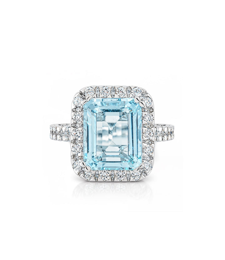 14kt Estate Aquamarine Diamond Ring