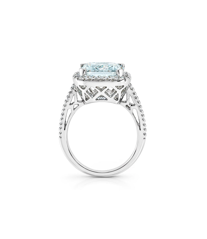 14kt Estate Aquamarine Diamond Ring
