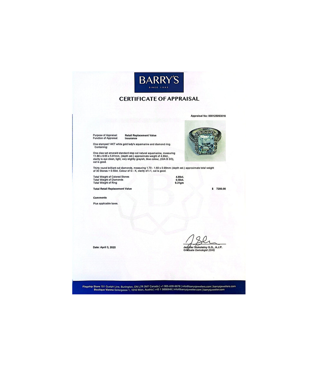 14kt Estate Aquamarine Diamond Ring