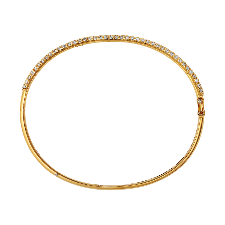 14kt Estate Yellow Gold Diamond Bangle