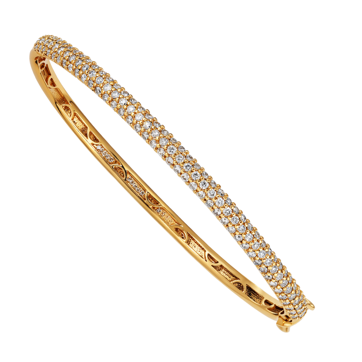 14kt Estate Yellow Gold Diamond Bangle