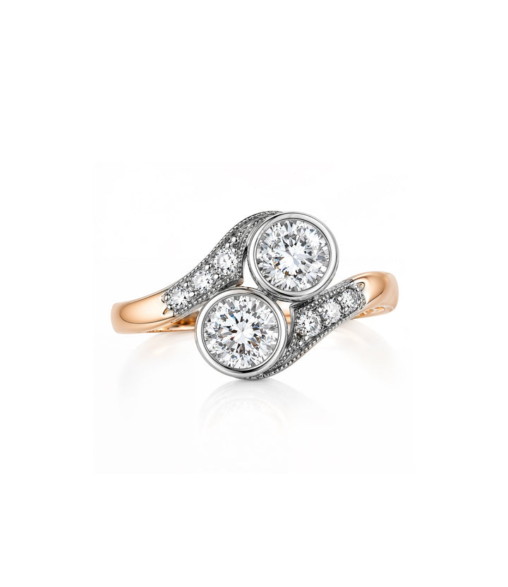 14kt Estate Toi et Moi Diamond Ring