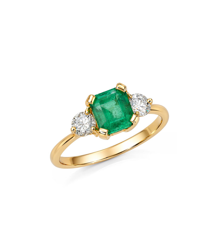 14kt Estate Emerald and Diamond Ring