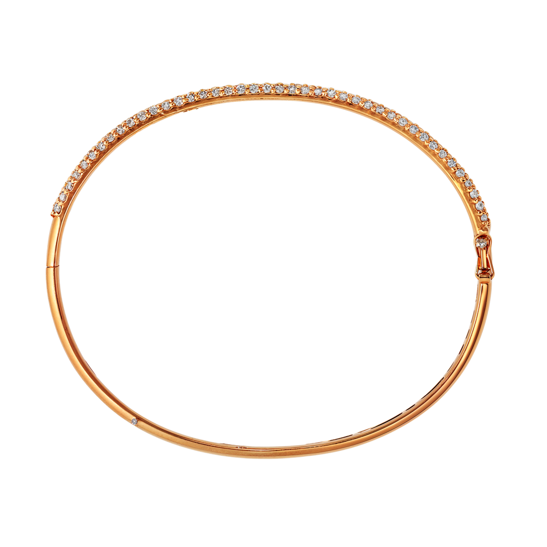14kt Estate Rose Gold Diamond Bangle