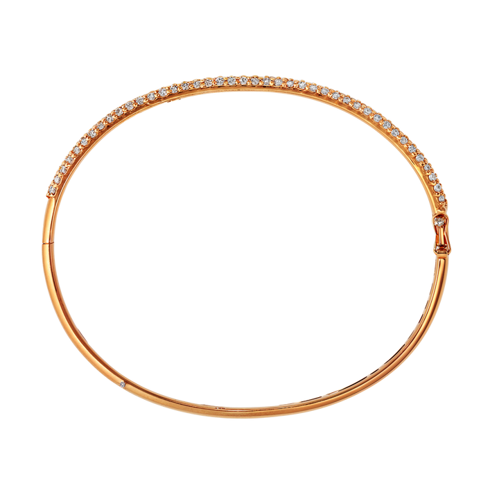 14kt Estate Rose Gold Diamond Bangle