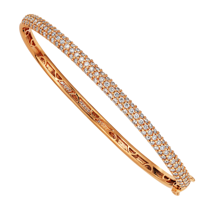 14kt Estate Rose Gold Diamond Bangle