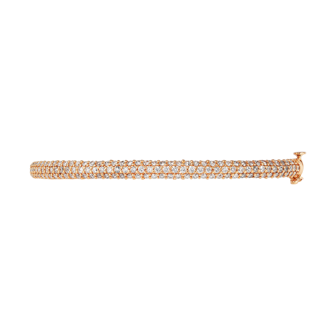 14kt Estate Rose Gold Diamond Bangle