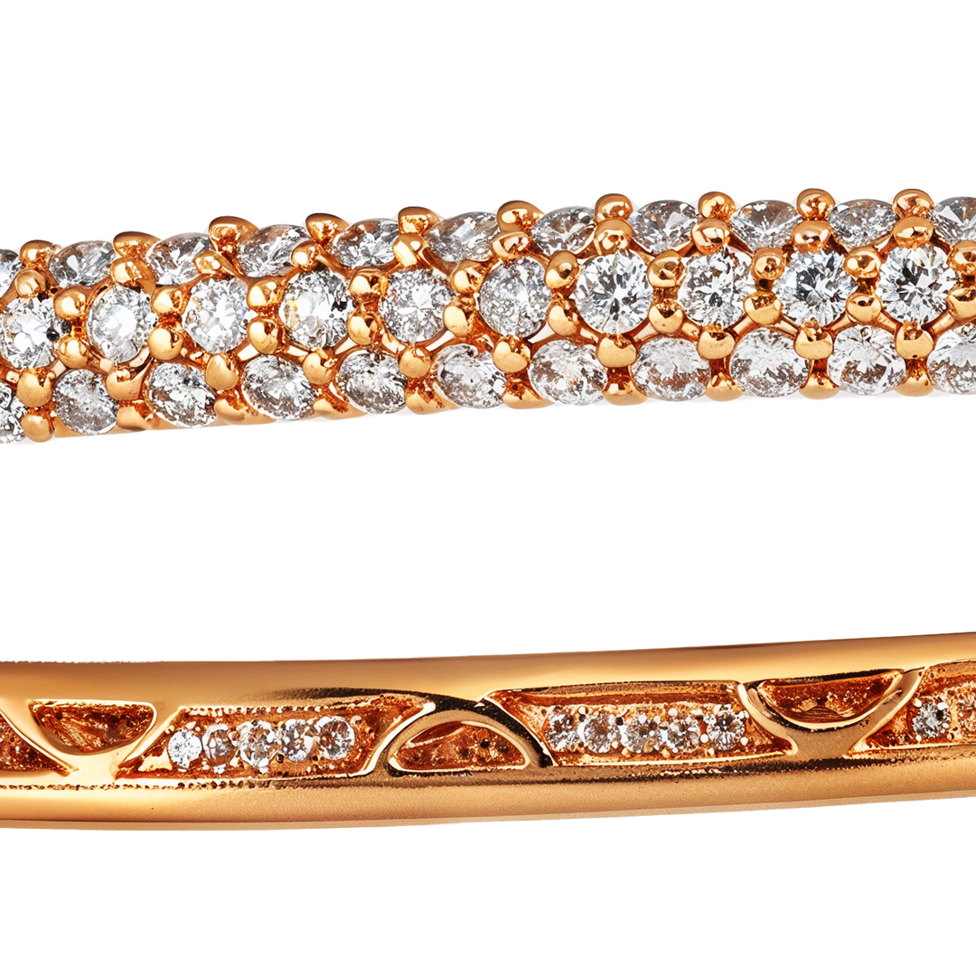 14kt Estate Rose Gold Diamond Bangle