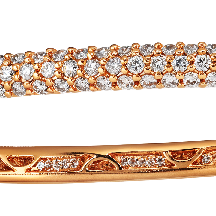 14kt Estate Rose Gold Diamond Bangle