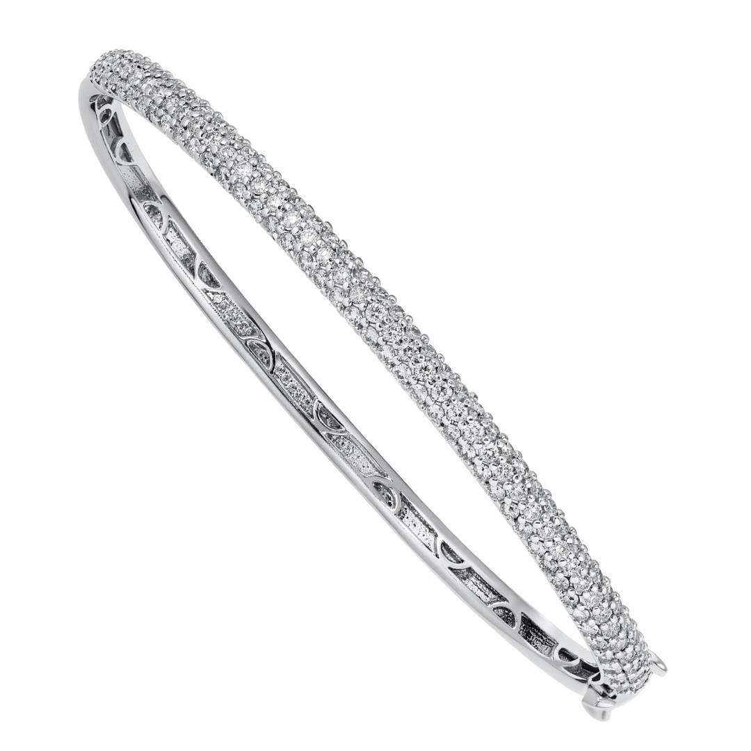 14kt White Gold Estate Diamond Bangle