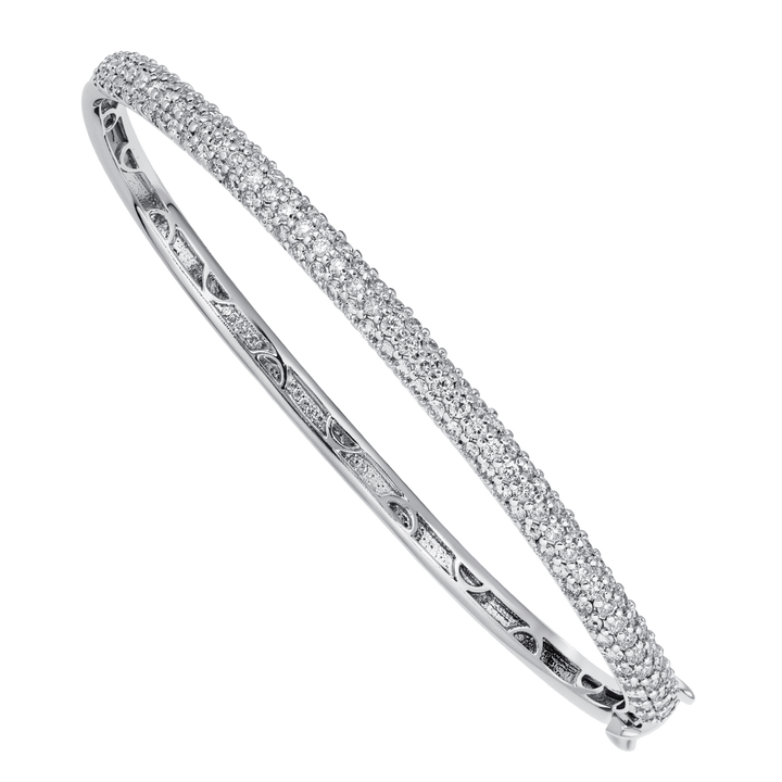 14kt White Gold Estate Diamond Bangle