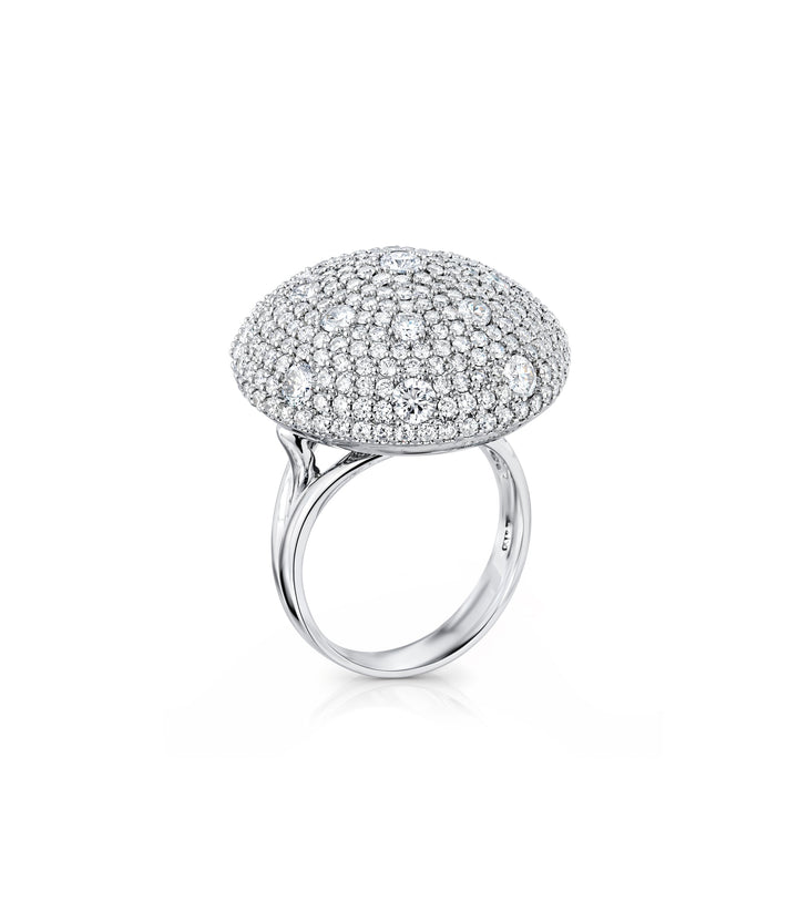 14kt White Gold Estate Diamond Cocktail Ring