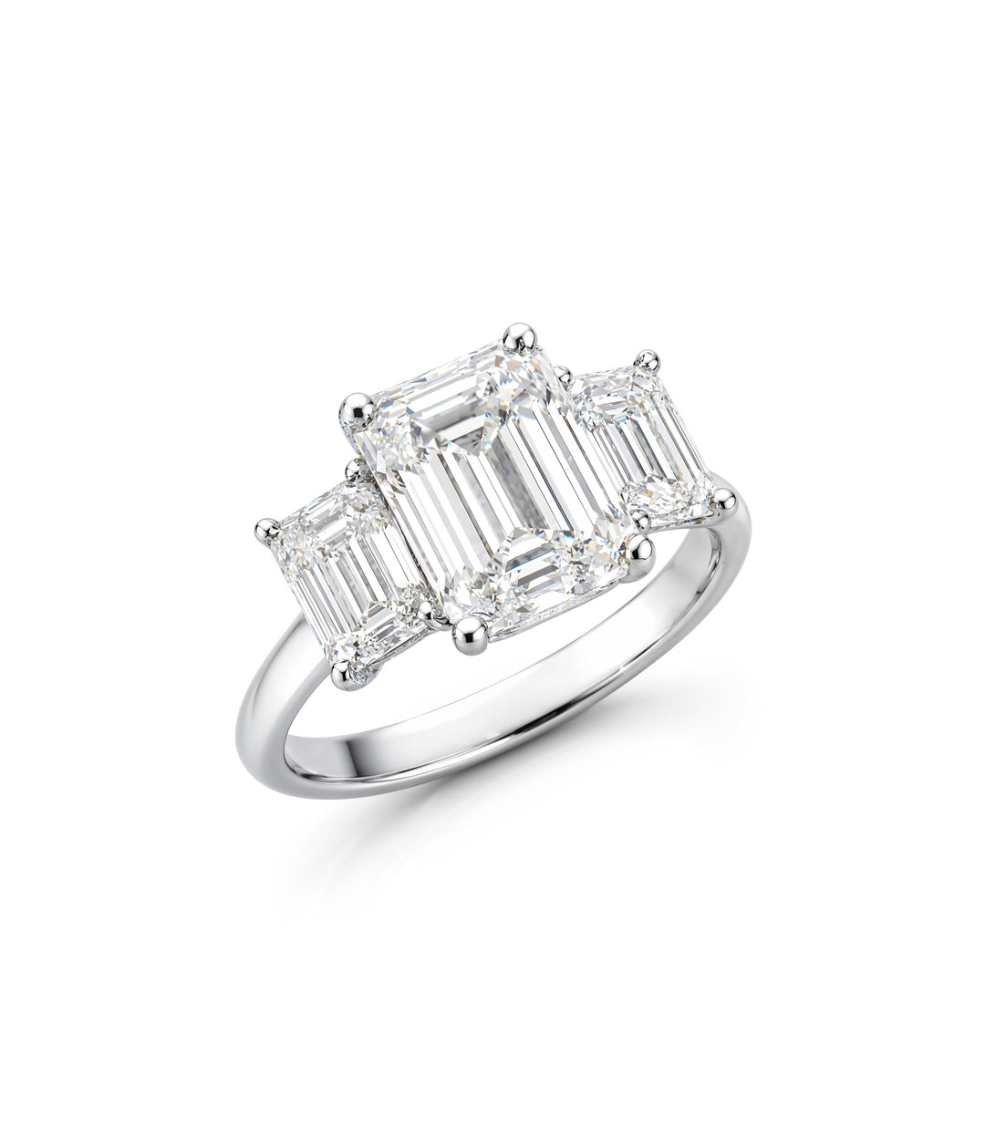 14kt White Gold Lab Grown Emerald Cut Diamond Ring
