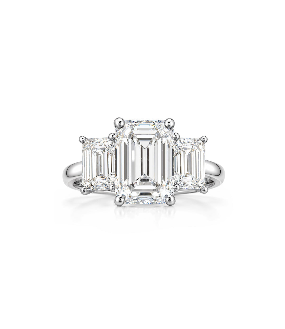 14kt White Gold Lab Grown Emerald Cut Diamond Ring