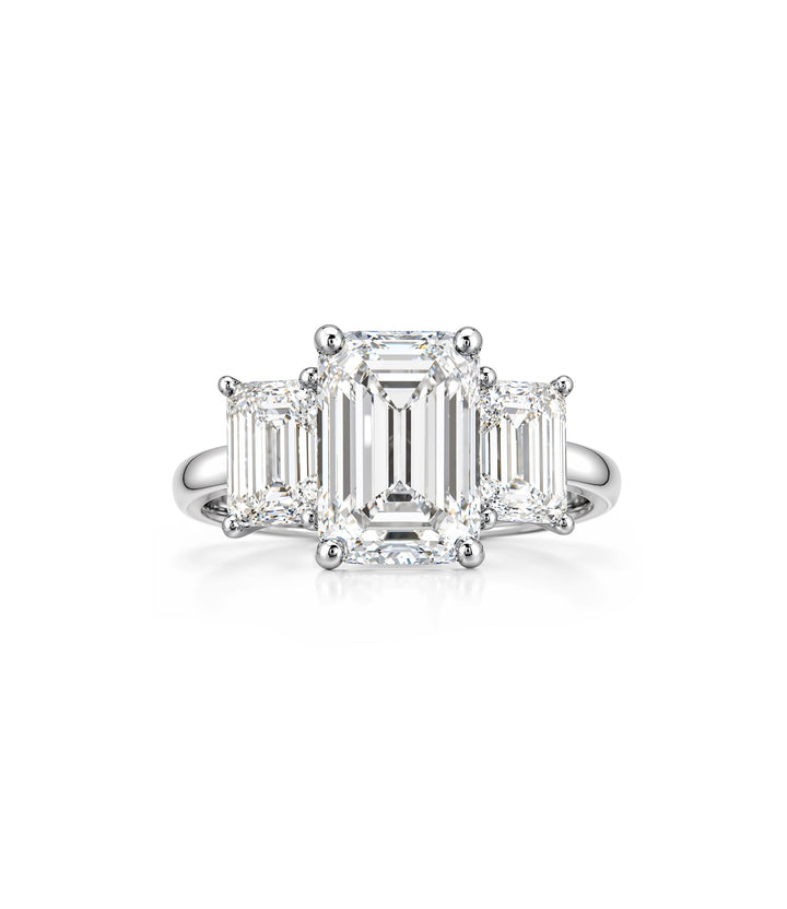 14kt White Gold Lab Grown Emerald Cut Diamond Ring
