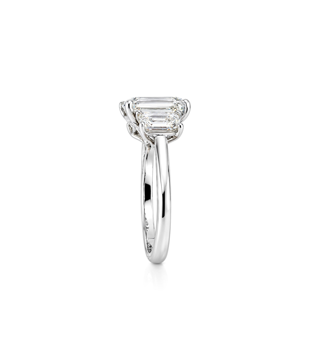 14kt White Gold Lab Grown Emerald Cut Diamond Ring
