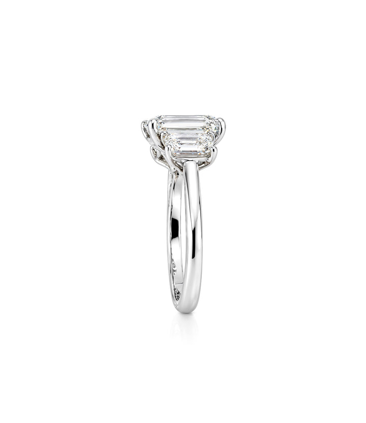 14kt White Gold Lab Grown Emerald Cut Diamond Ring