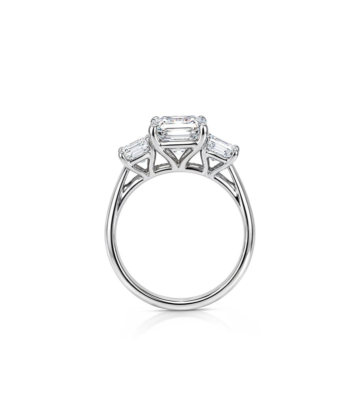 14kt White Gold Lab Grown Emerald Cut Diamond Ring