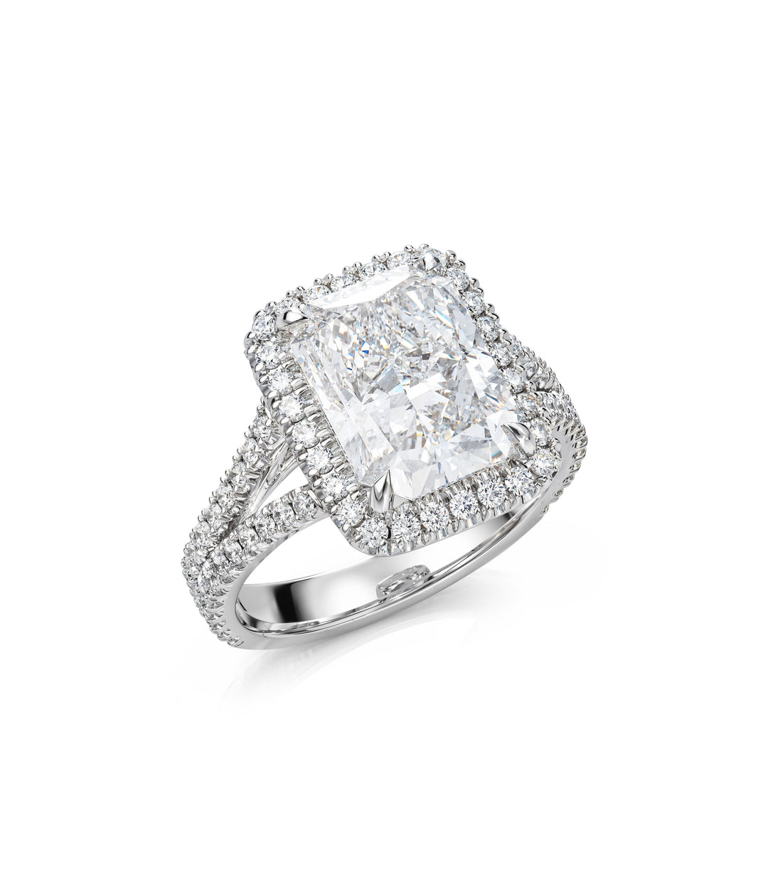 14kt White Gold Lab Grown Radiant Cut Diamond Ring