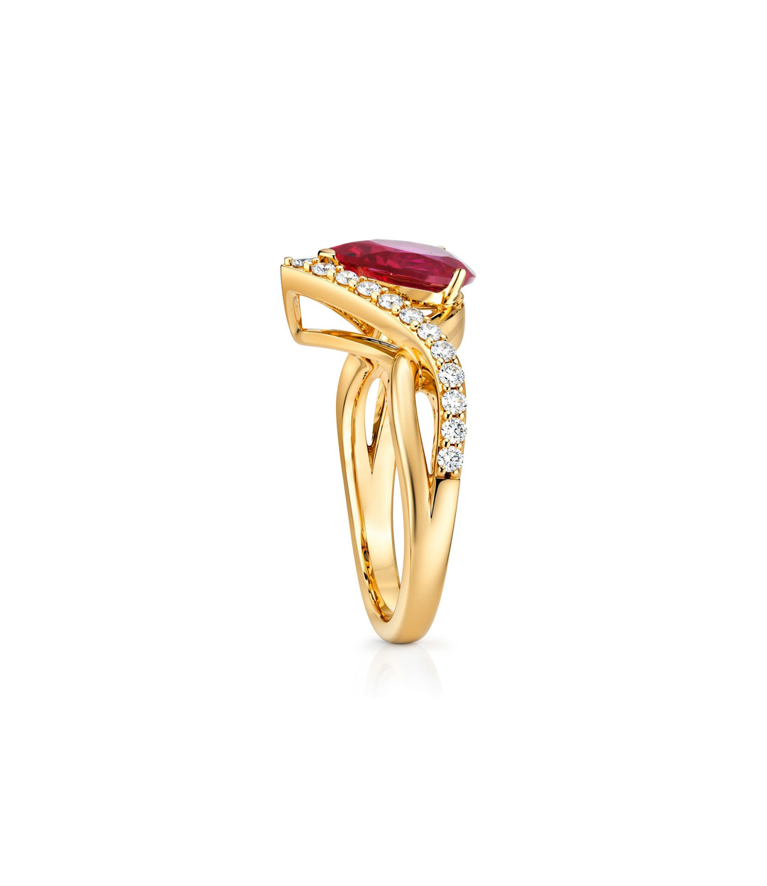 14kt Lab Ruby Diamond Ring