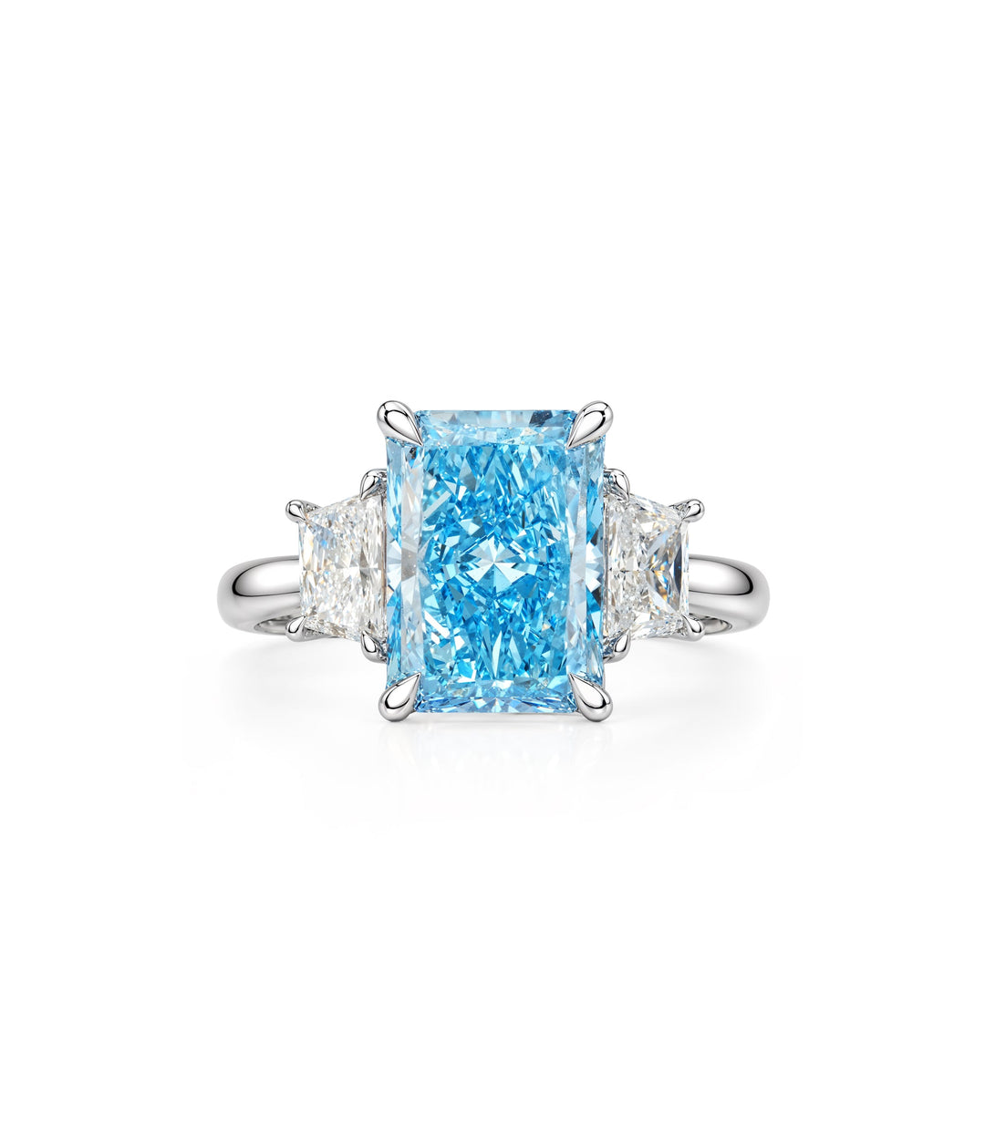 14kt White Gold Lab Grown Blue Diamond Ring