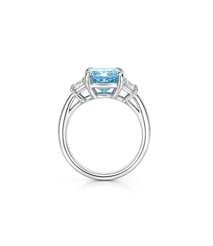 14kt White Gold Lab Grown Blue Diamond Ring