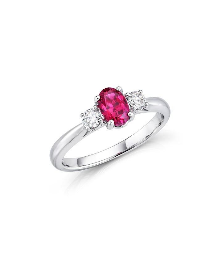 14kt Lab Grown Ruby Diamond Ring