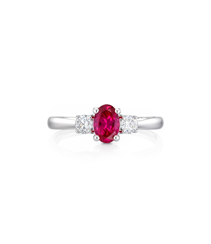 14kt Lab Grown Ruby Diamond Ring