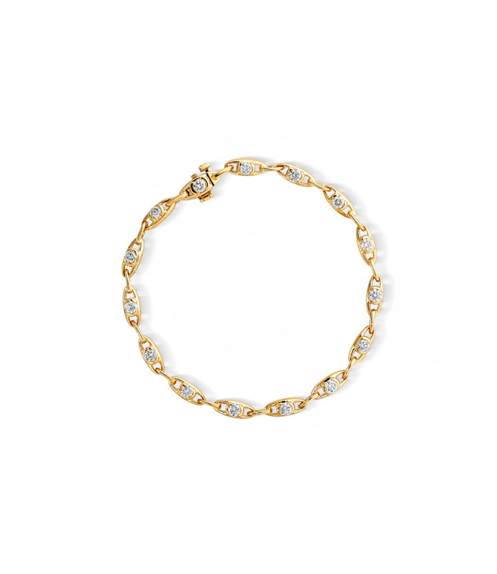14kt Yellow Gold Maple Leaf Diamonds Bracelet