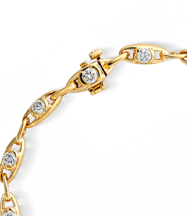 14kt Yellow Gold Maple Leaf Diamonds Bracelet