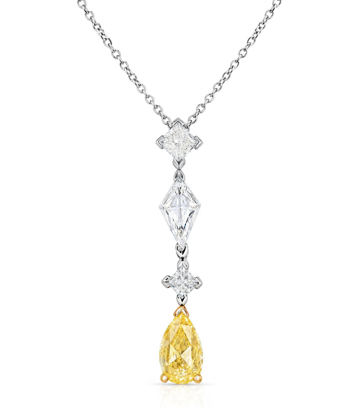14kt White and Yellow Gold Maple Leaf Diamonds Pendant