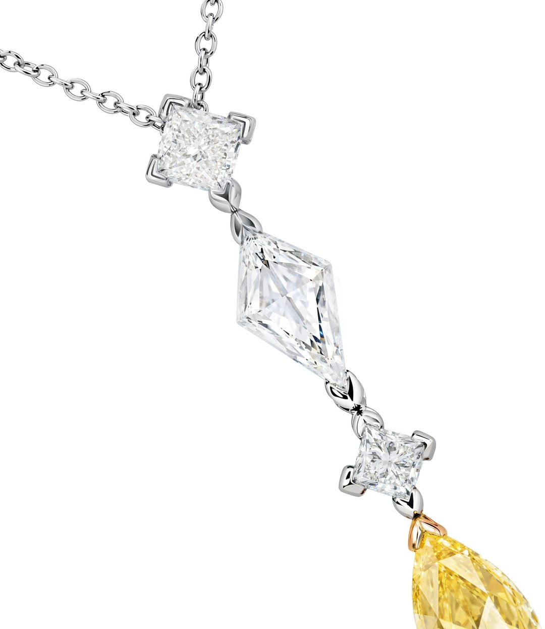 14kt White and Yellow Gold Maple Leaf Diamonds Pendant