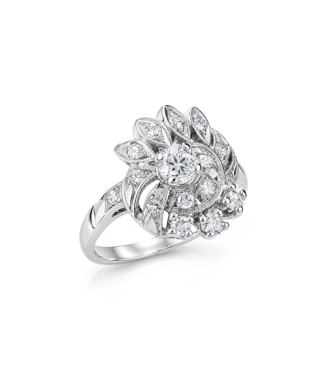14kt White Gold Estate Diamond Ring