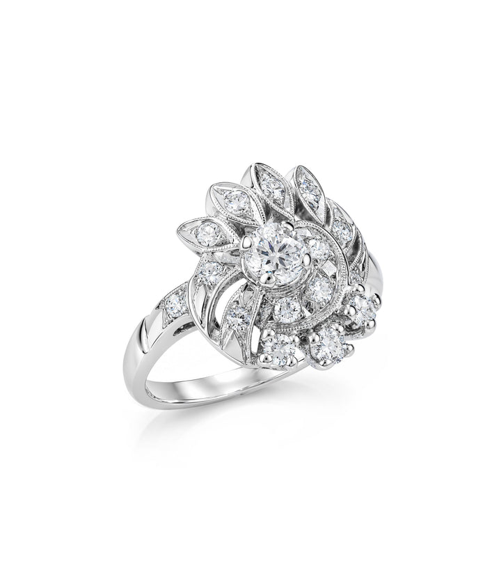 14kt White Gold Estate Diamond Ring